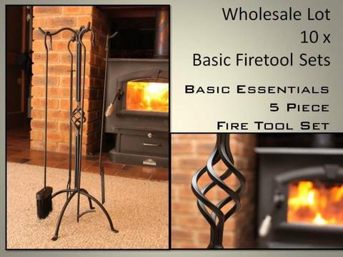 BULK FIREPLACE ACCESSORIES IRON 5 Piece Basics Fireplace Tool Set