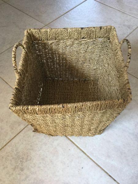 Seagrass basket with handles 25cm long x 25cm high. Nic's baskets