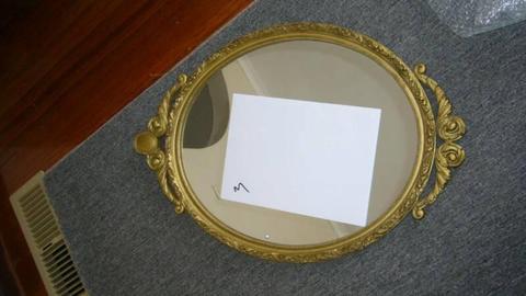 Gold Ornate Vintage oval mirror # 3