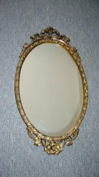 Gold Ornate Vintage oval mirror # 2