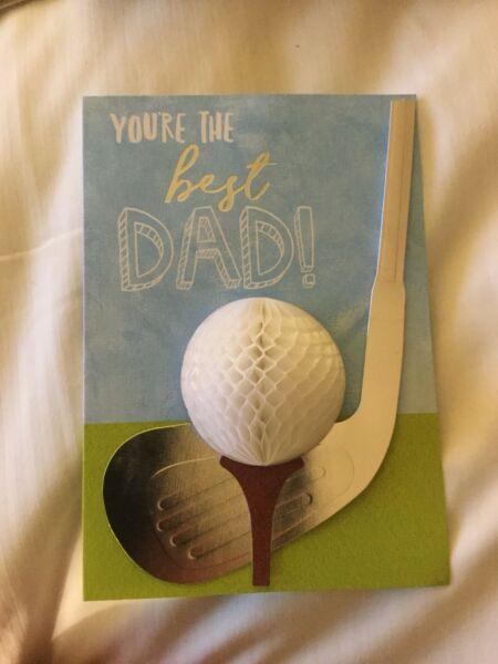 You're the best DAD! 3D golf Father's bIrthday Card. NEW. Nic's