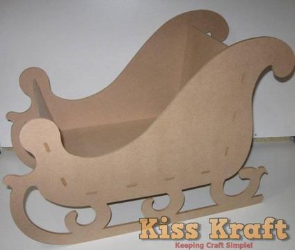 Xmas Santa Sleigh - Personalised - DIY Craft - Hold Kids Gifts