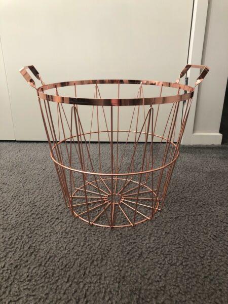 Rose gold metal basket