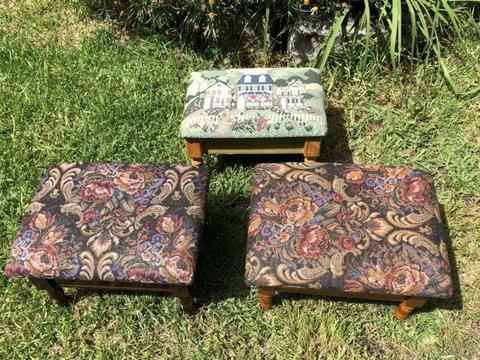 Tapestry Foot Stool with lid x3