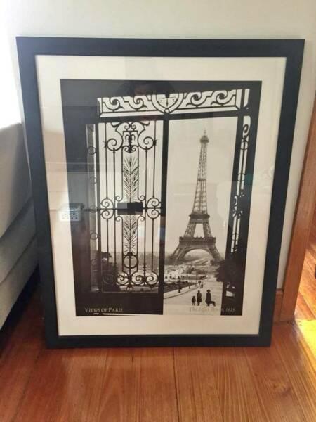Large French Provincial B&W Paris Framed Print