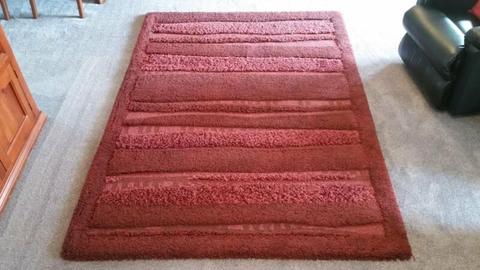 Floor Rug - Red wool shag pile