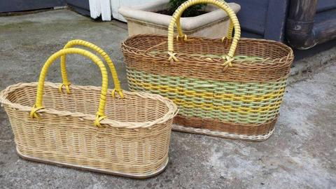 2 vintage baskets shoppong basket home decor
