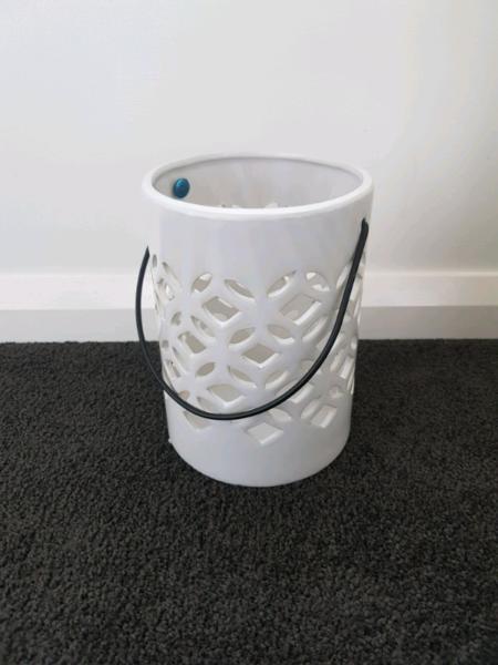 Ceramic White Lantern Home Decor Indoor or Outdoor