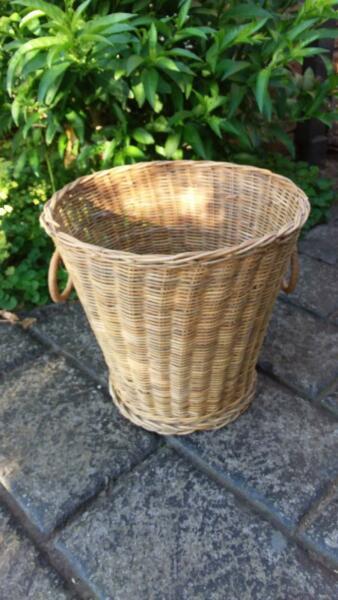 Wicker cane basket - plant pot holder, display