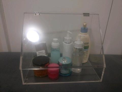 Acrylic makeup/skincare storage organiser