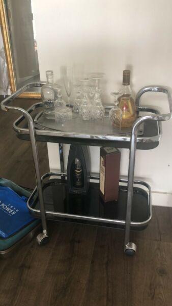 Bar Cart- stylish and vintage style BLACK SILVER