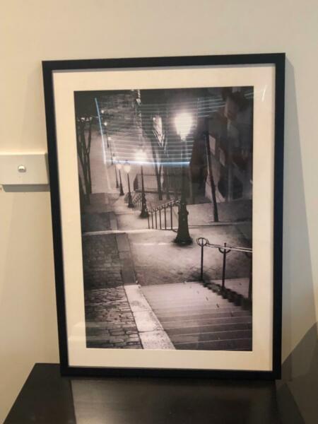 Framed Black and white Parisian print