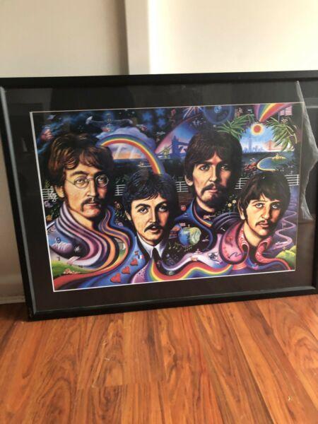 Framed Beatles poster