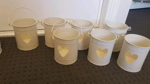 Tin Heart Buckets- Wedding, candle holder