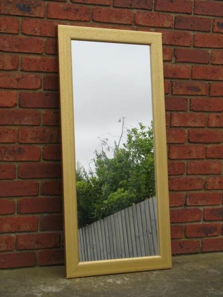 WALL MIRROR - FRAMED - LARGE - RECTANGLE - GOLD COLOURED FRAME
