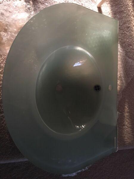 Bathroom vanity glass bowl with accessories