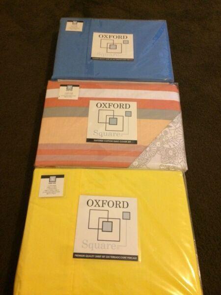 King size Oxford square quilt cover set & sheets