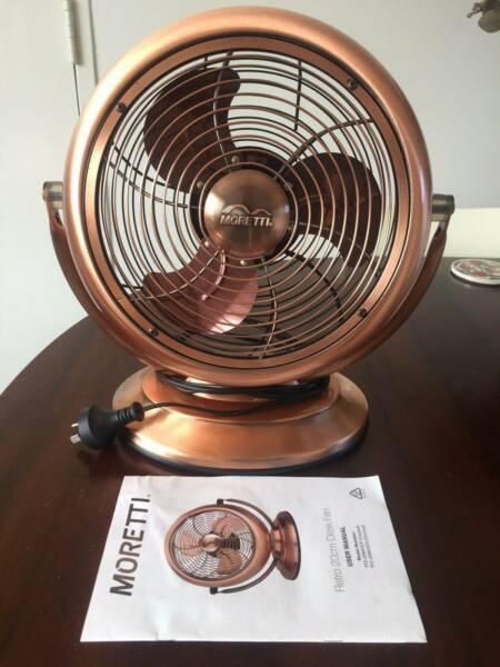 Retro Copper Moretti Desk Fan 20cm | 3 Speeds