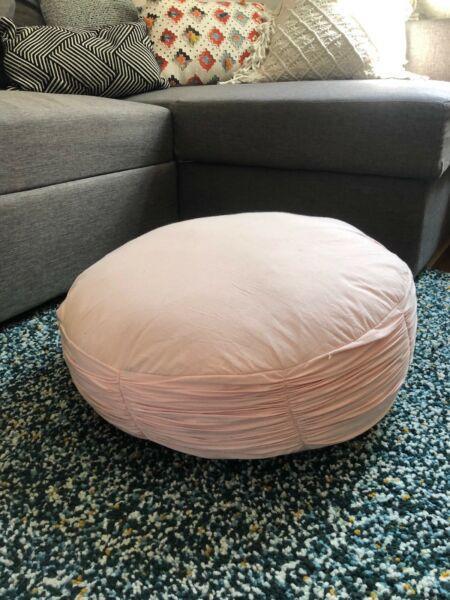 Large Round Pale Pink Floor or Sofa Cushion