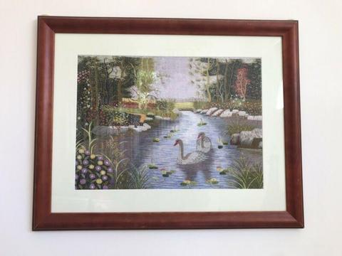Beautiful embroidery framed
