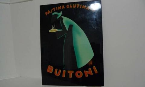 Glossy wooden Buitoni Italian pasta advertising sign