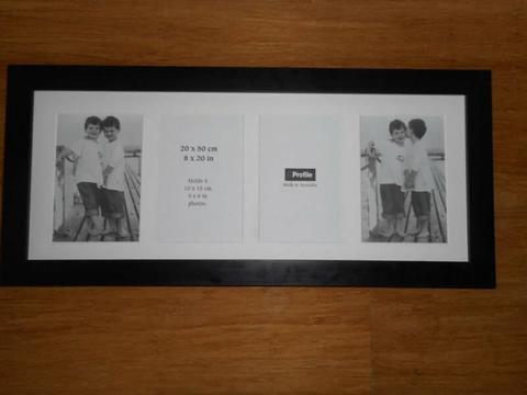 PROFILE BLACK PHOTO DISPLAY FRAME WITH INLAY - HOLDS 4 PHOTOS