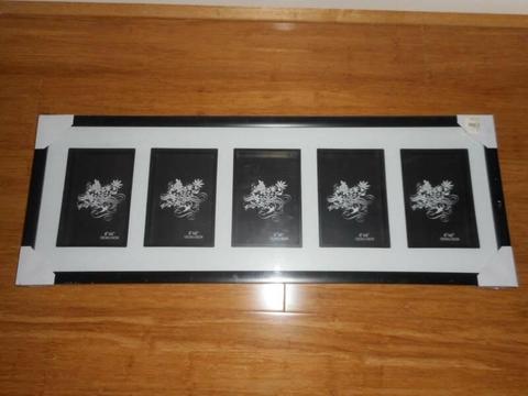 SHADOW INLAY GALLERY BLACK PHOTO DISPLAY FRAME - HOLDS 5 PHOTOS