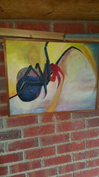 Red bac Spider Painting