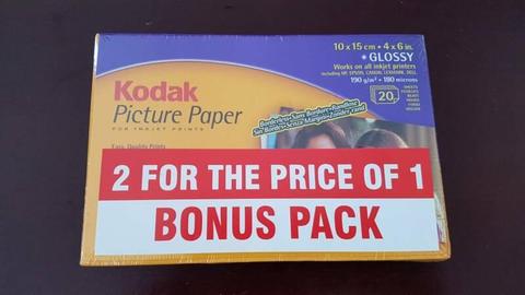 Kodak Picture Paper Glossy 20 sheets 4x6 inch