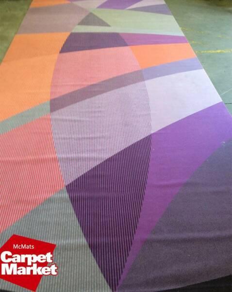 Finest Brintons Red/Purple Designer Modern Wool Rugs Carpets Mats