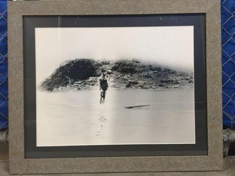 Framed Black & White Print Surfer Burleigh Heads 790mm (w) x 640 (h)