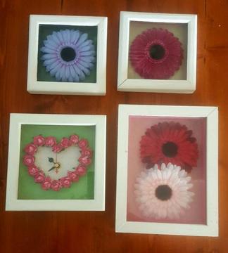 Pretty flowers in picture frames