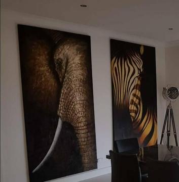 HUGE Animal Prints / African Art - Handpainted originals