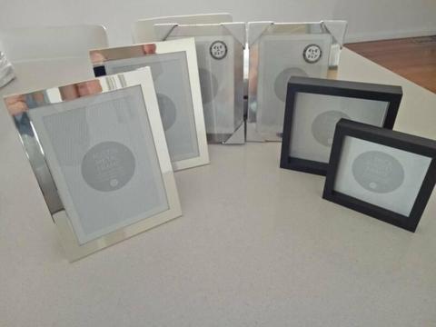 6x Photo frames. 5x7inch x4, 2square black frames