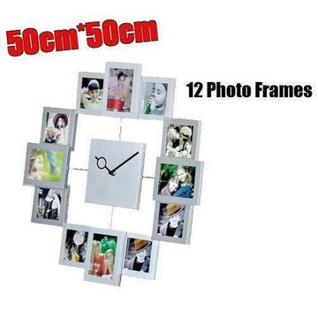 Clearance - Brand NEW Silver 50cm*50cm Photot Frame Clock