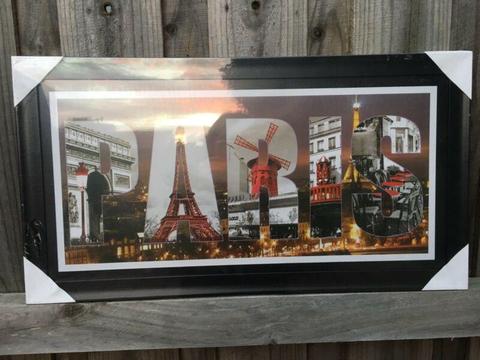 PICTURE FRAMED, PARIS, LONDON, NEW YORK & 2 OTHERS, 650mm x 350mm