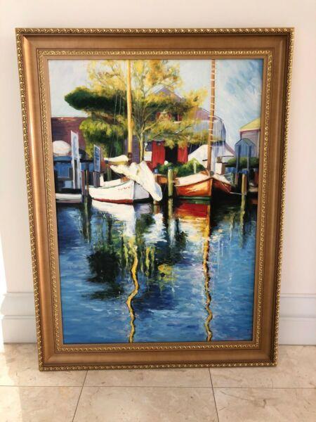 Brand new canvas oil painting with frame