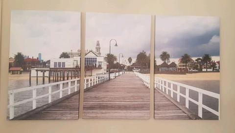 South Melbourne Beach Pier - Canvas Print 3x50x80cm
