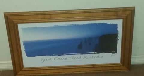 great ocean road framed picture