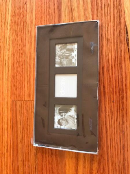 Brown suede photo frame