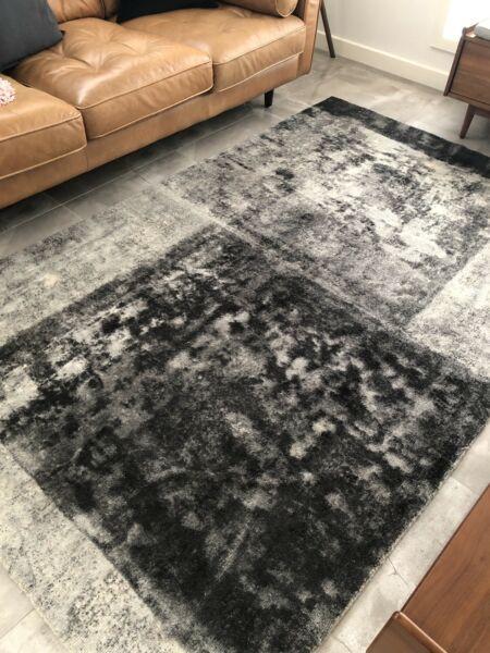 West Elm Distressed Rococo printed wool rug