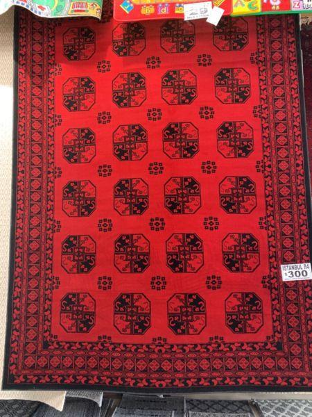 Brand new Extra Large floor Rug Black Red Sale 240x330cm RRP$695