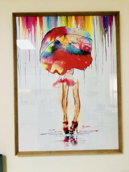 Lady with Umbrella painting