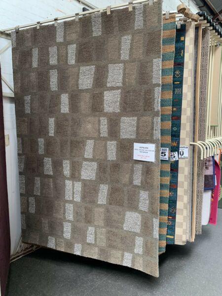 New Designer Brown Grey Large 160x230 Wool Viscose Floor Rugs