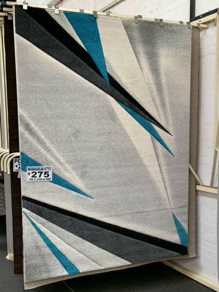 New Madagascar Blue Grey Black White Carpet Floor Rug