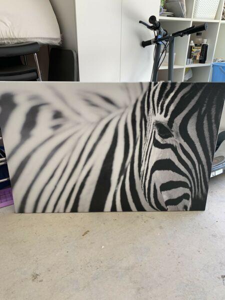 Ikea zebra canvas print painting