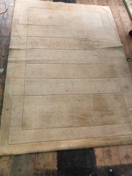 Free wool rug; comes up well with clean, cream
