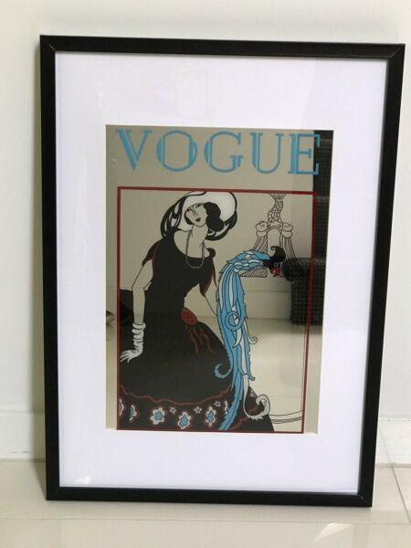 Original Seventies Vogue Art Deco Mirror Framed