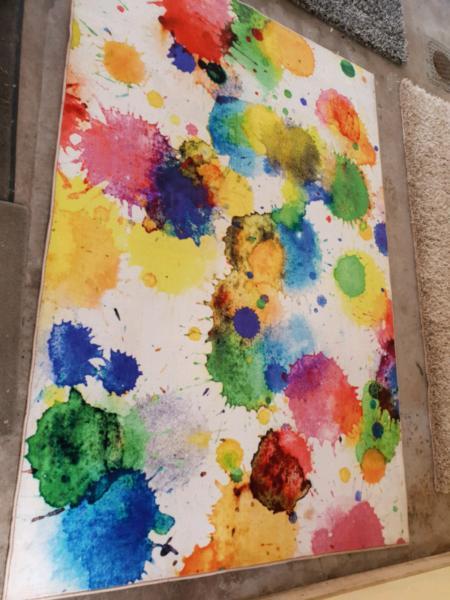 Huge multicoloured splatter kids rug (230cmx 160cm) - Whizz kids