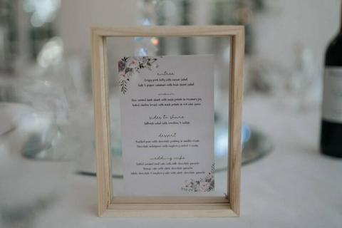 Floating photo frames x 12 - used as wedding table menus